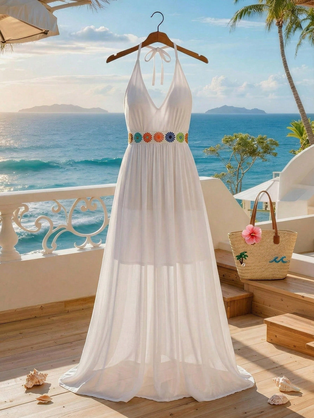 Rochie maxi SHEIN, alb