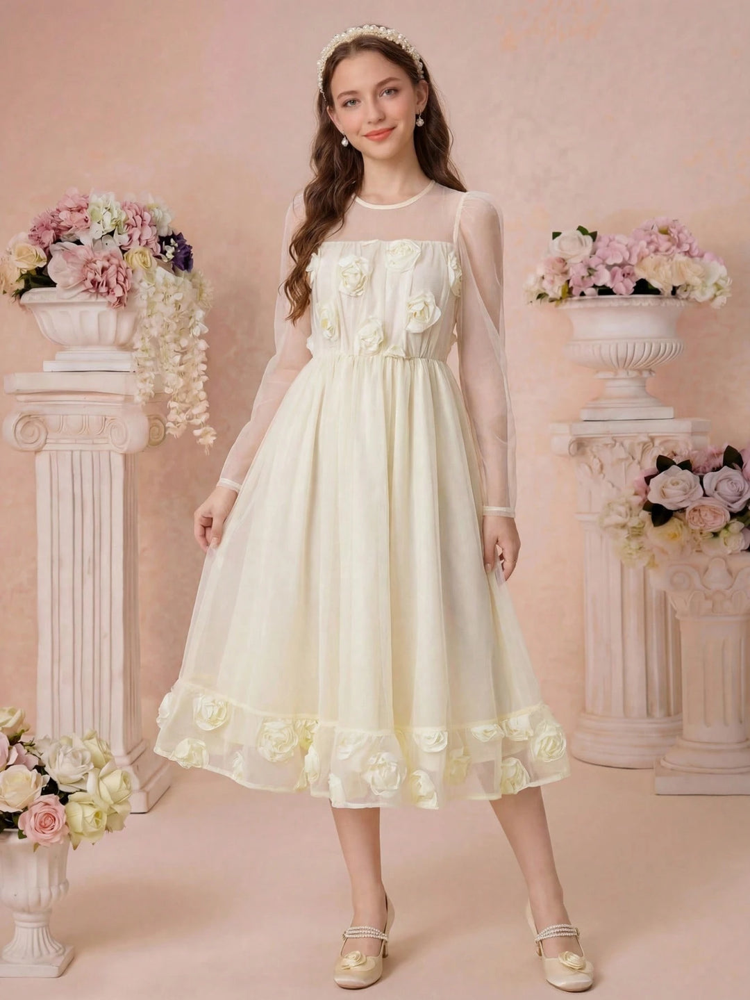 Rochie SHEIN, crem