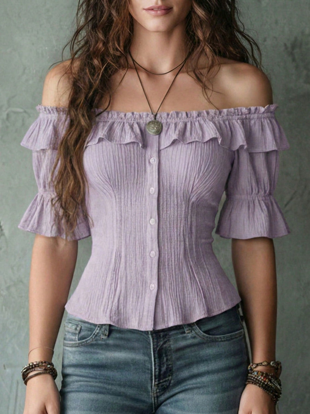 Bluza cu volane SHEIN