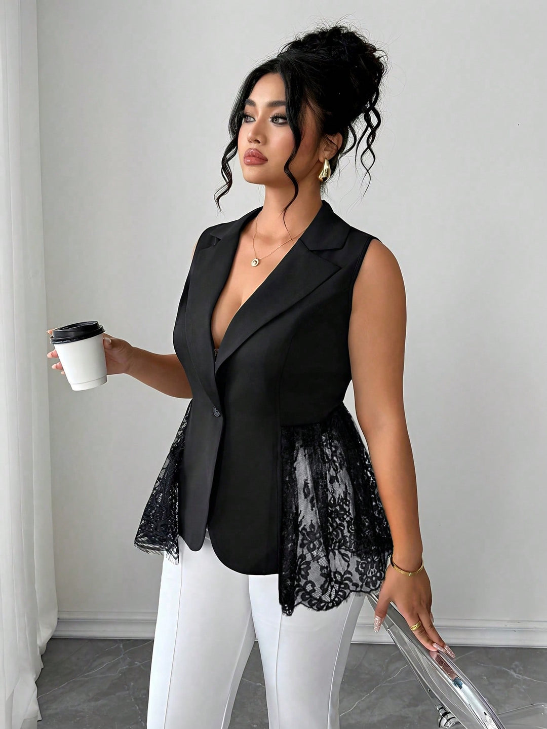 Sacou SHEIN, negru