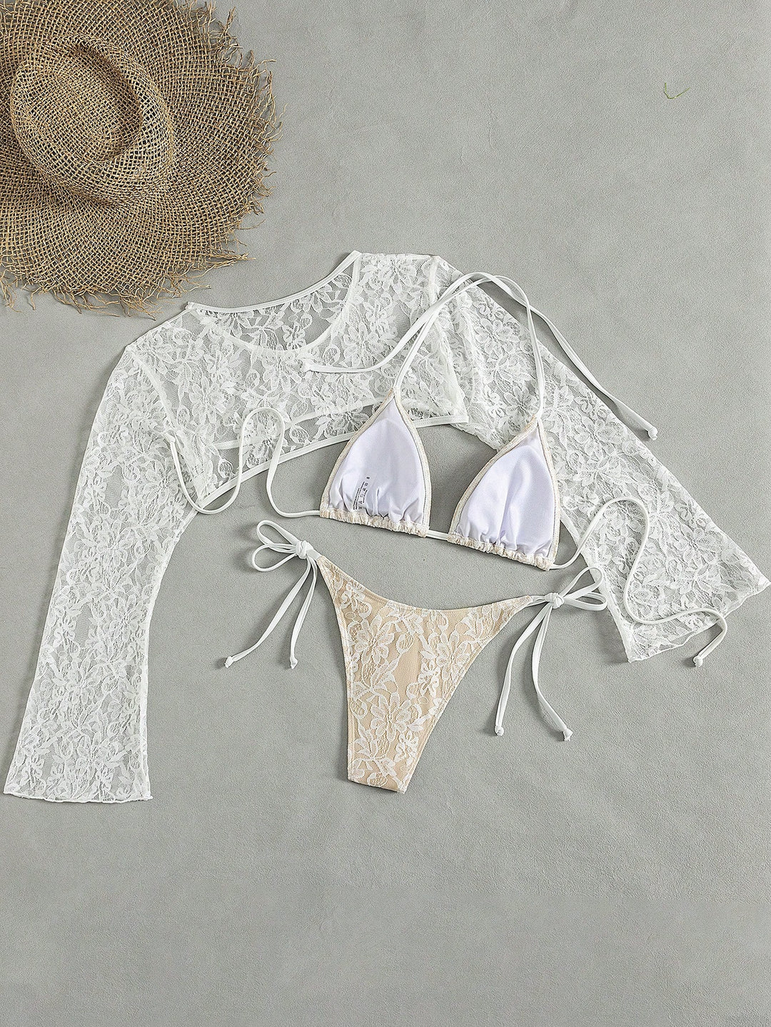 Set bikini SHEIN, alb