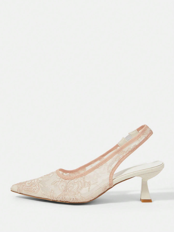 Pantofi cu toc SHEIN, bej