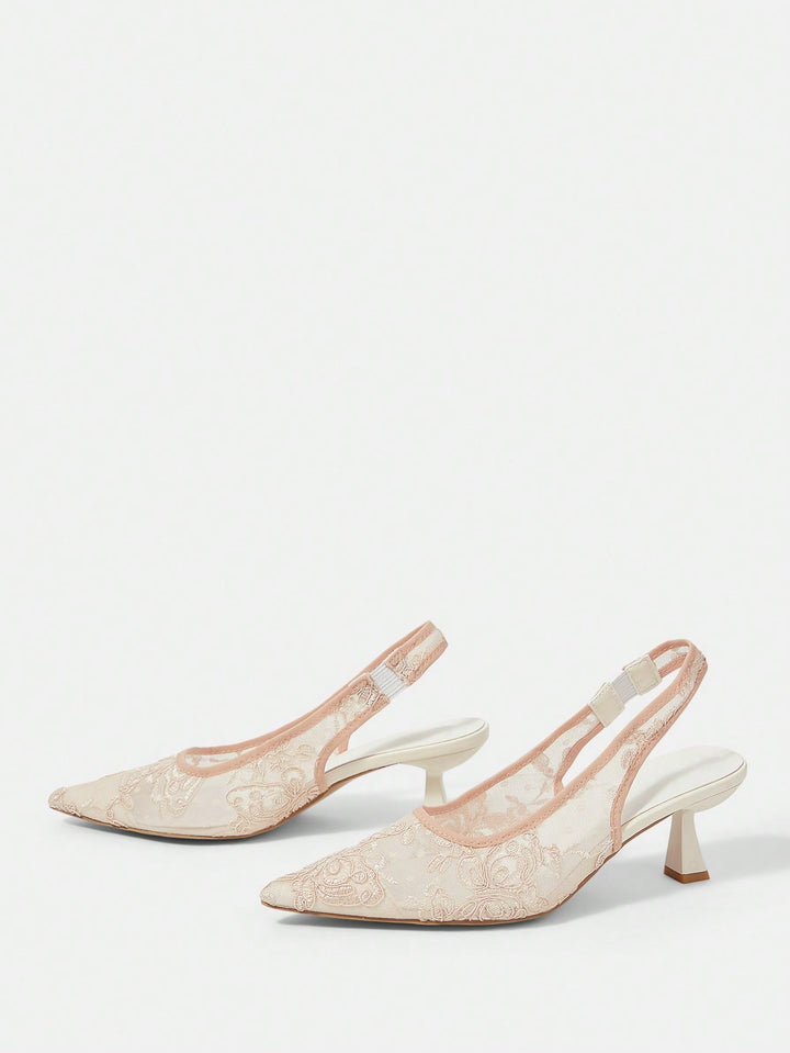 Pantofi cu toc SHEIN, bej