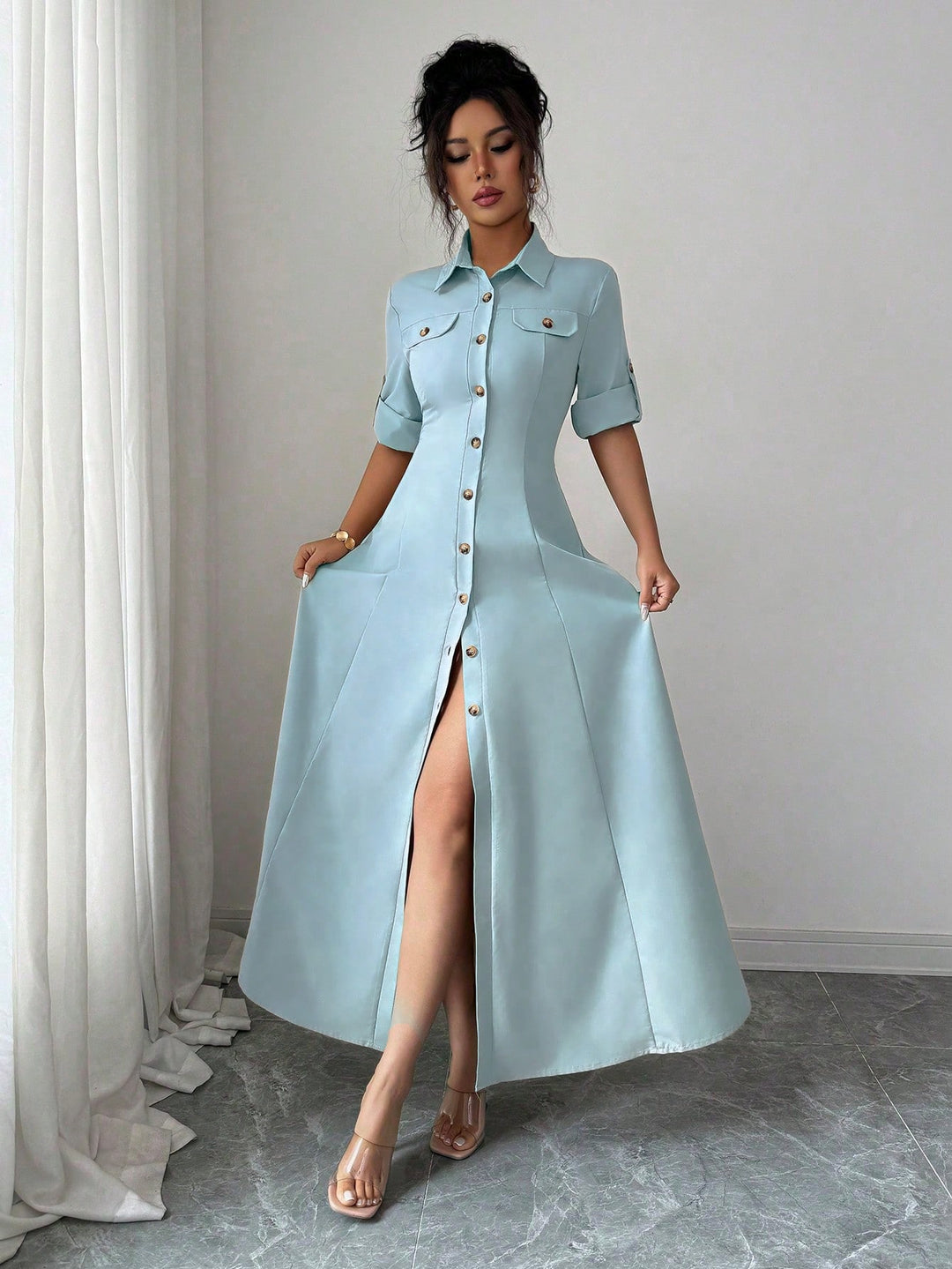 Rochie maxi SHEIN, albastru