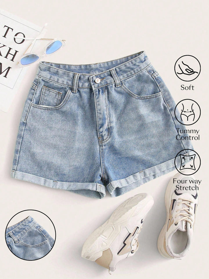 Pantaloni scurți SHEIN, albastru