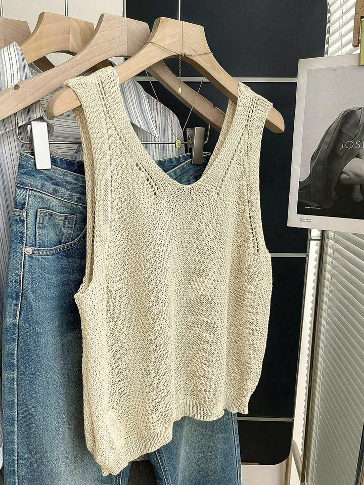 Vestă tricotată SHEIN, bej