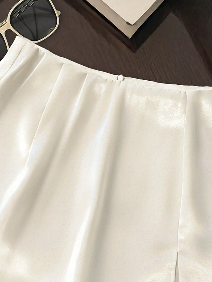 Fustă-pantalon SHEIN, crem