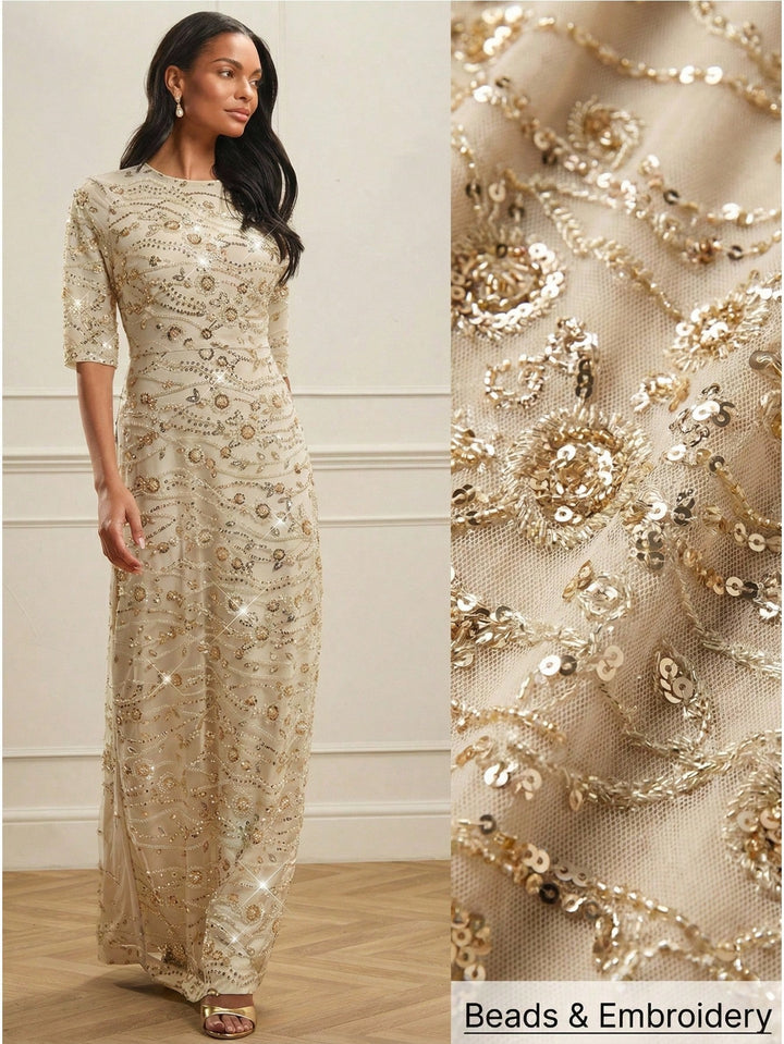 Rochie de ocazie SHEIN, crem