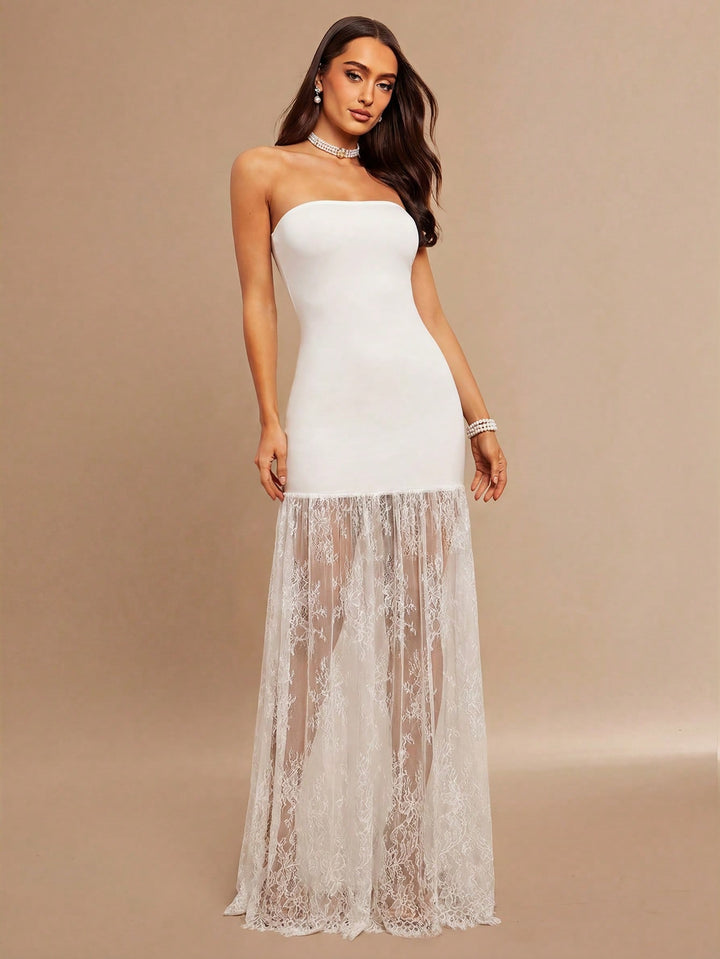 Rochie maxi SHEIN, alb