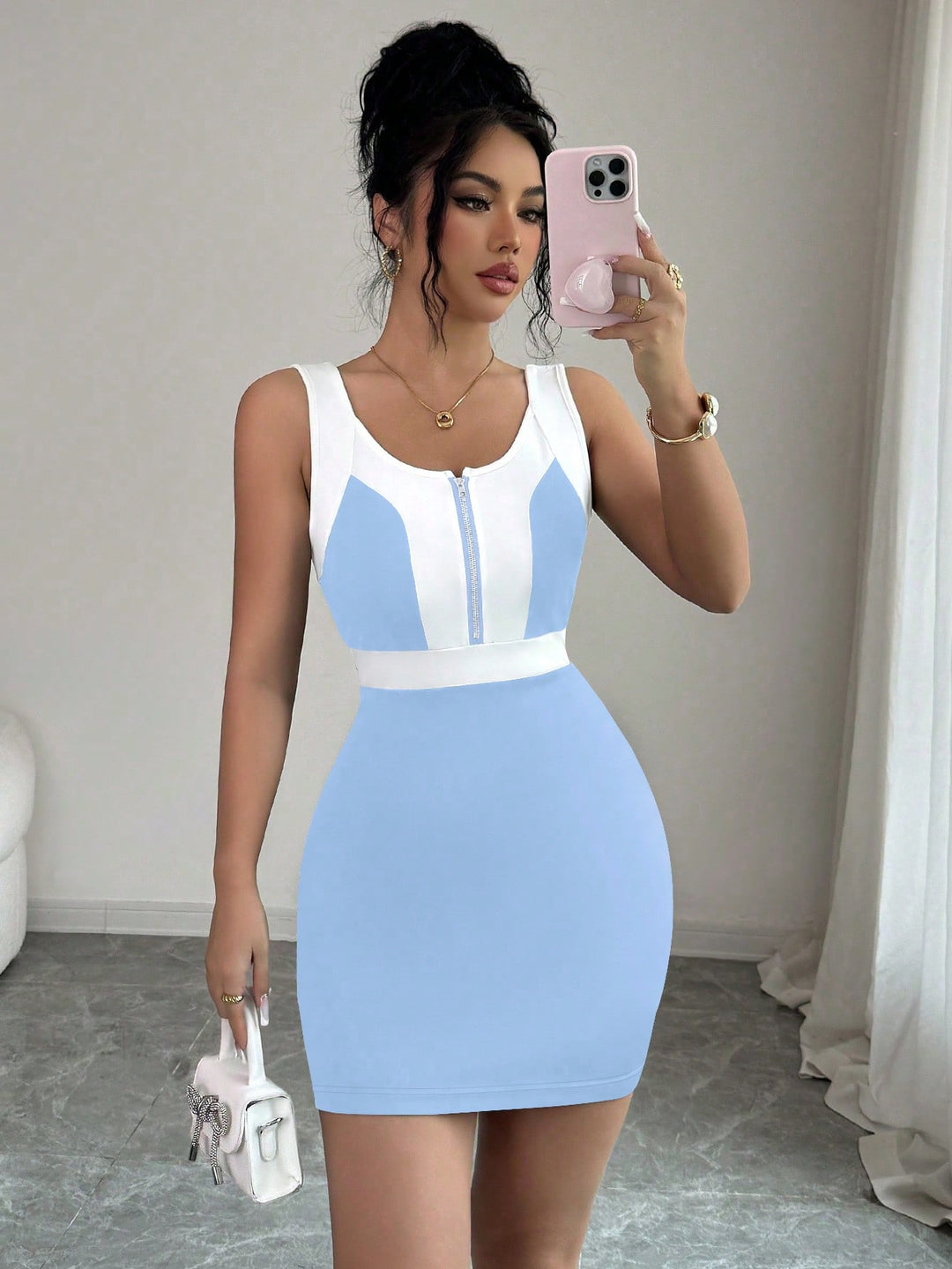 Rochie scurtă SHEIN, albastru