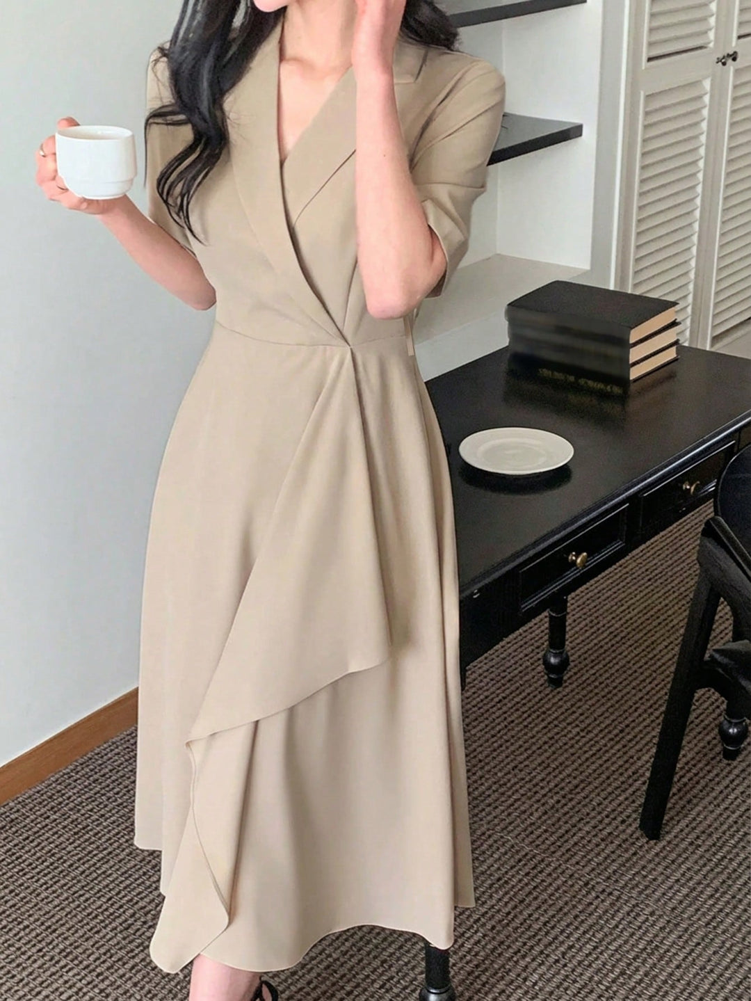 Rochie midi SHEIN, kaki