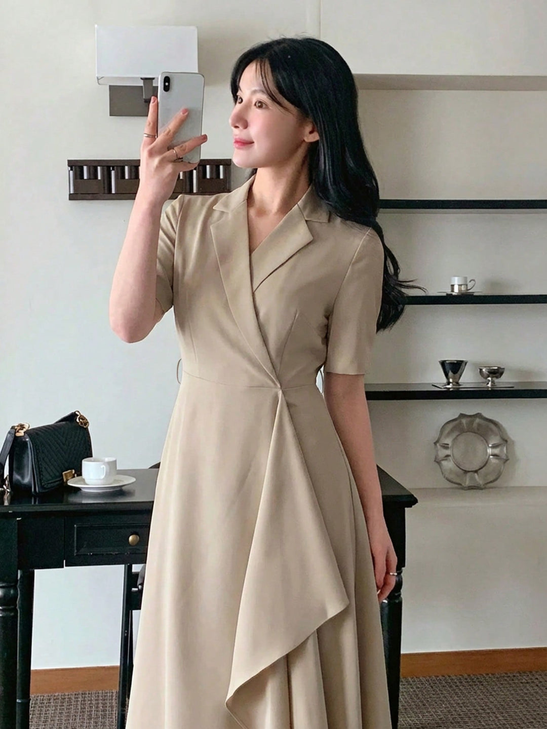 Rochie midi SHEIN, kaki