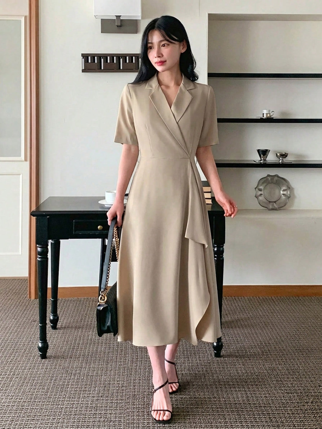 Rochie midi SHEIN, kaki