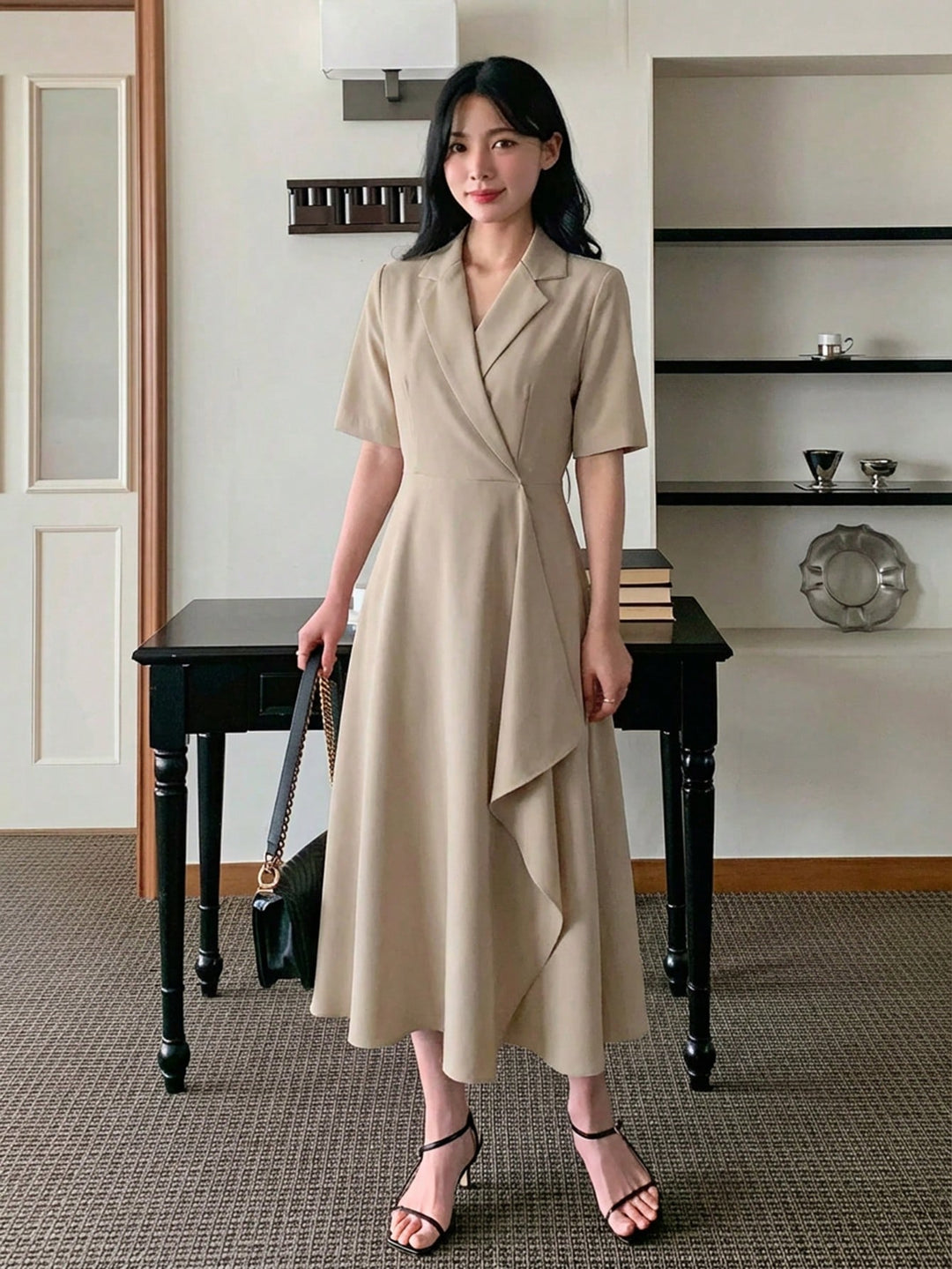 Rochie midi SHEIN, kaki