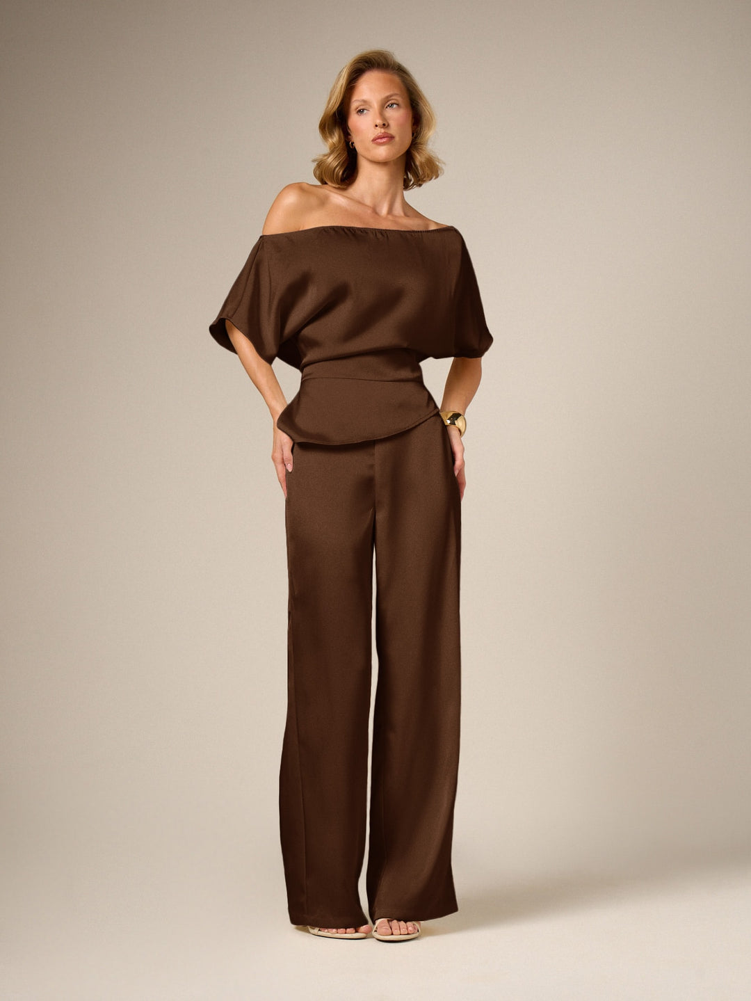 Pantaloni SHEIN, maro