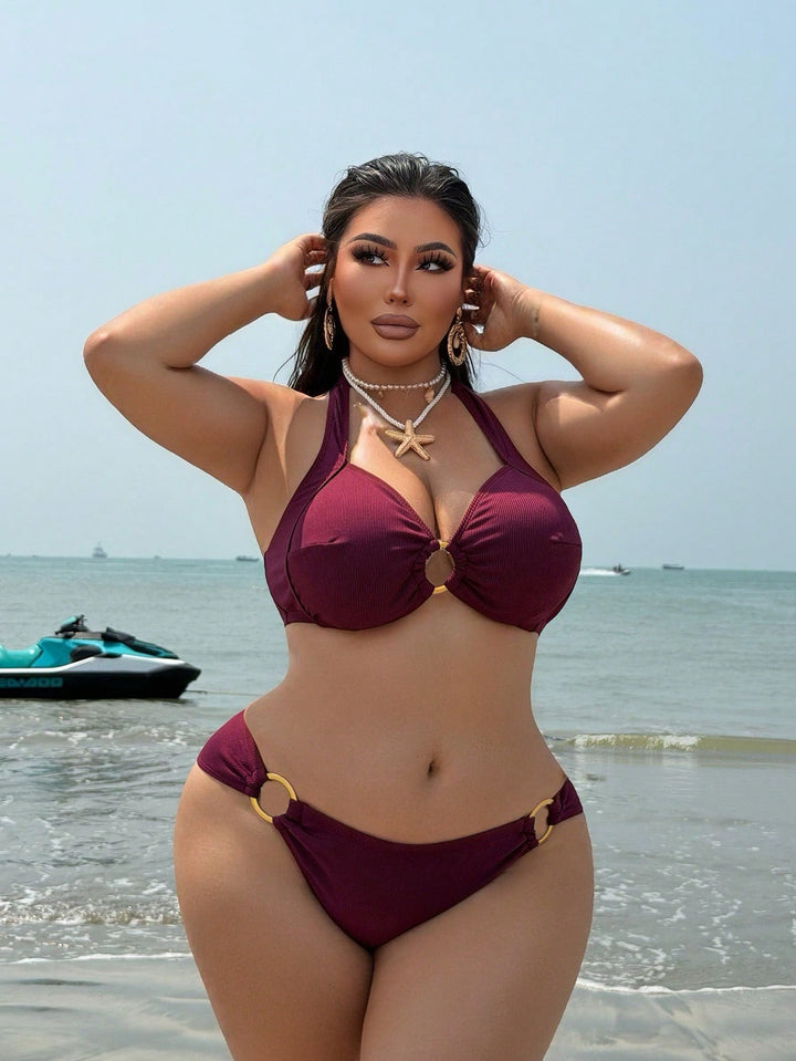 Set bikini de baie SHEIN, vișiniu