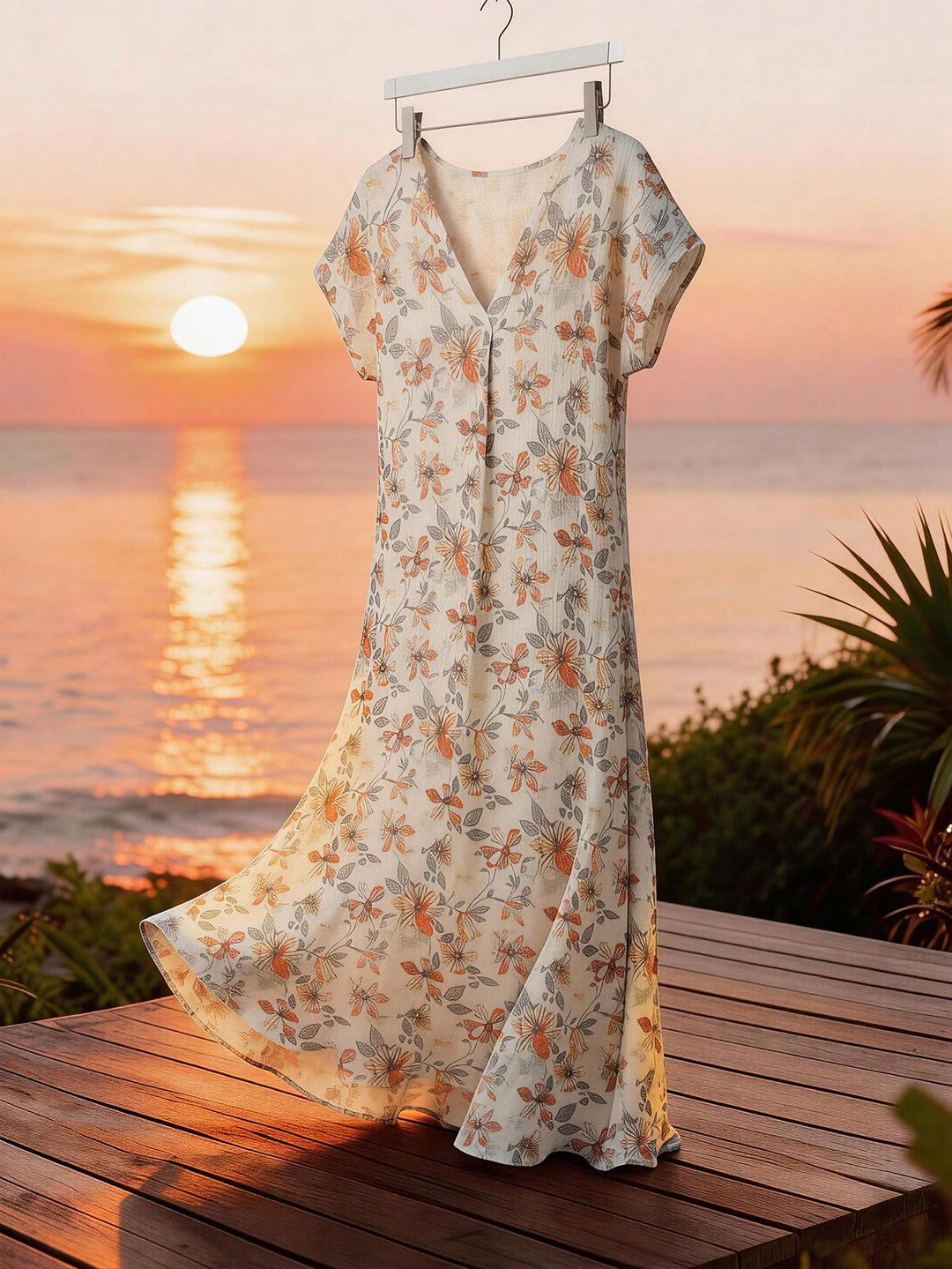 Rochie maxi SHEIN, portocaliu