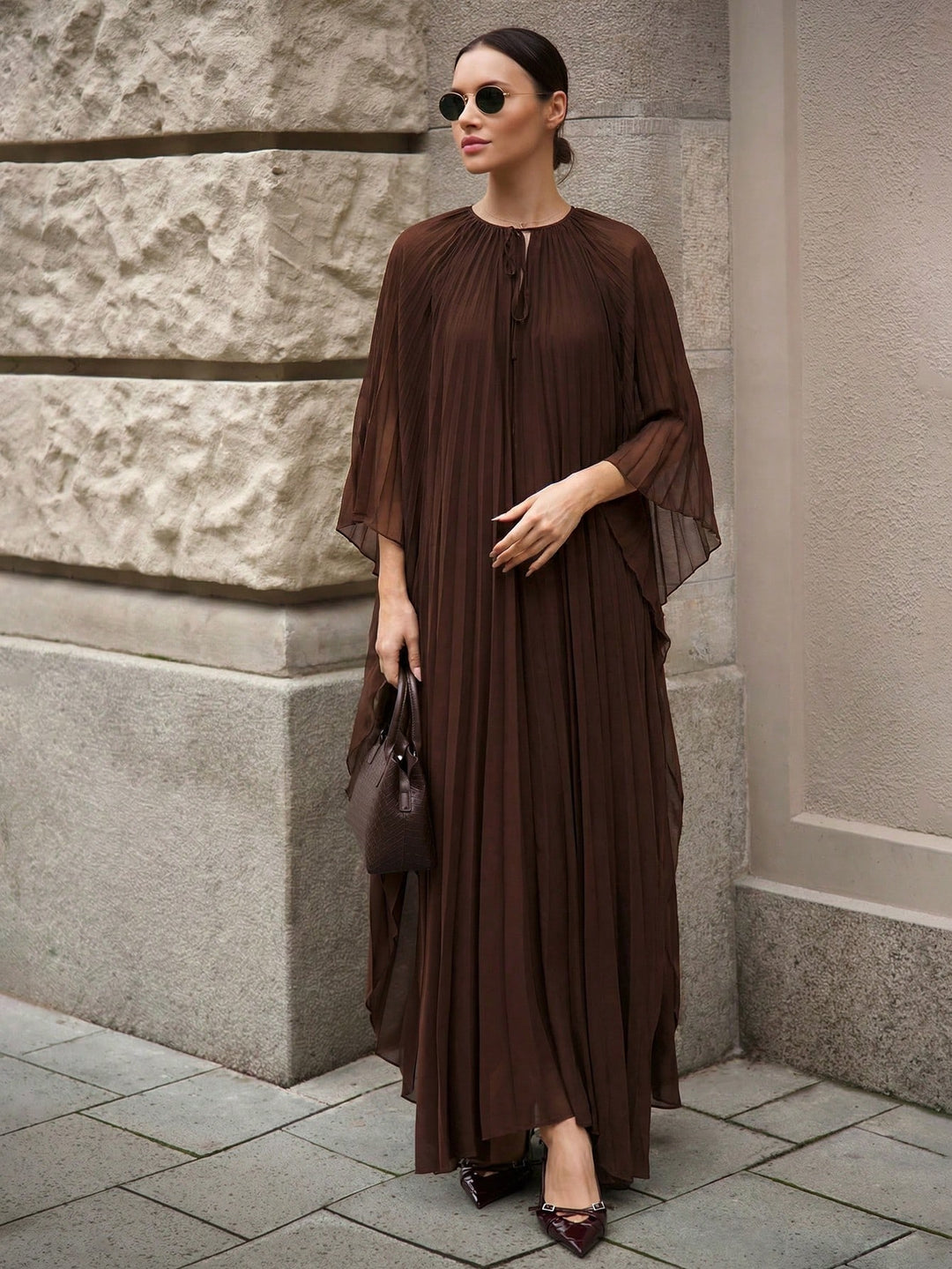 Rochie maxi SHEIN, maro
