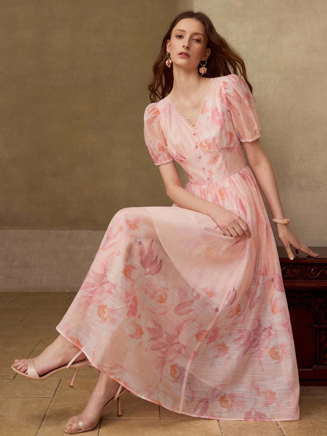 Rochie midi SHEIN, roz