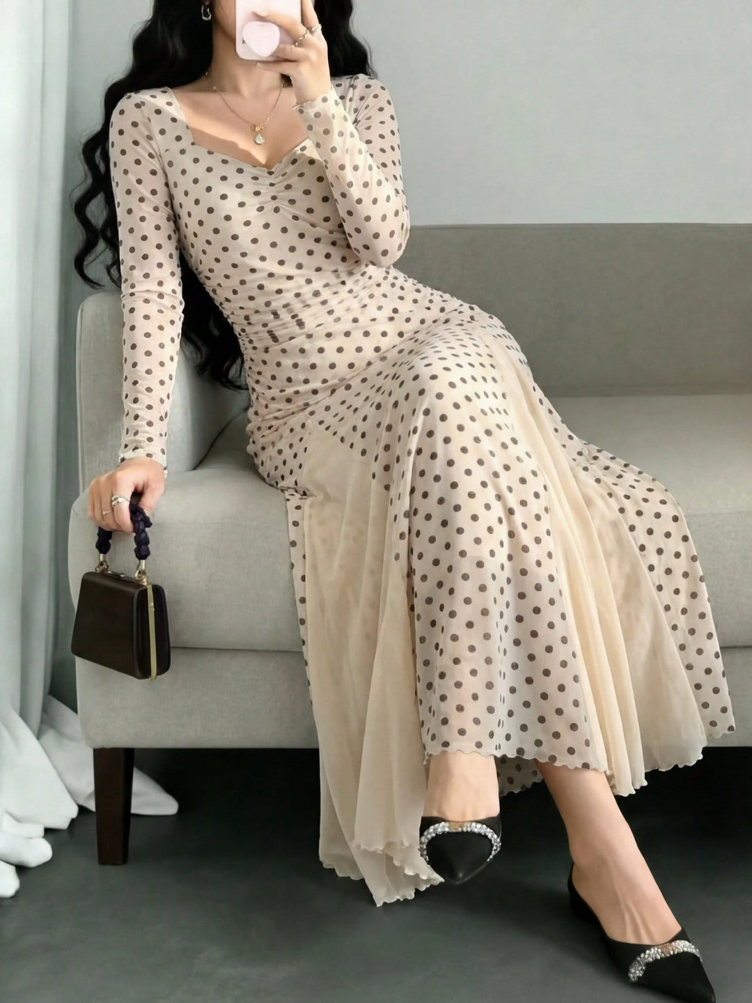 Rochie midi SHEIN, portocaliu