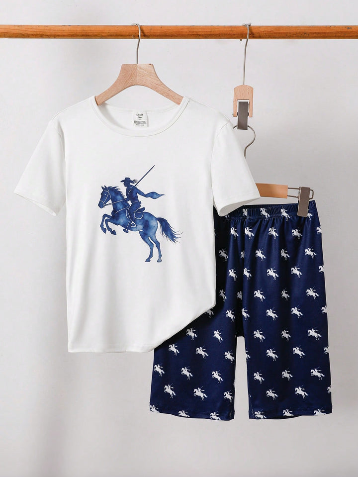 Pijama SHEIN, albastru