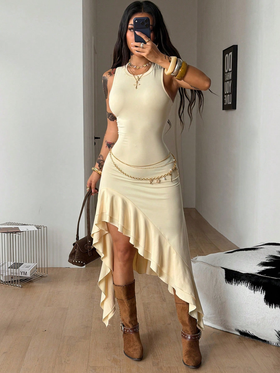 Rochie maxi SHEIN, galben