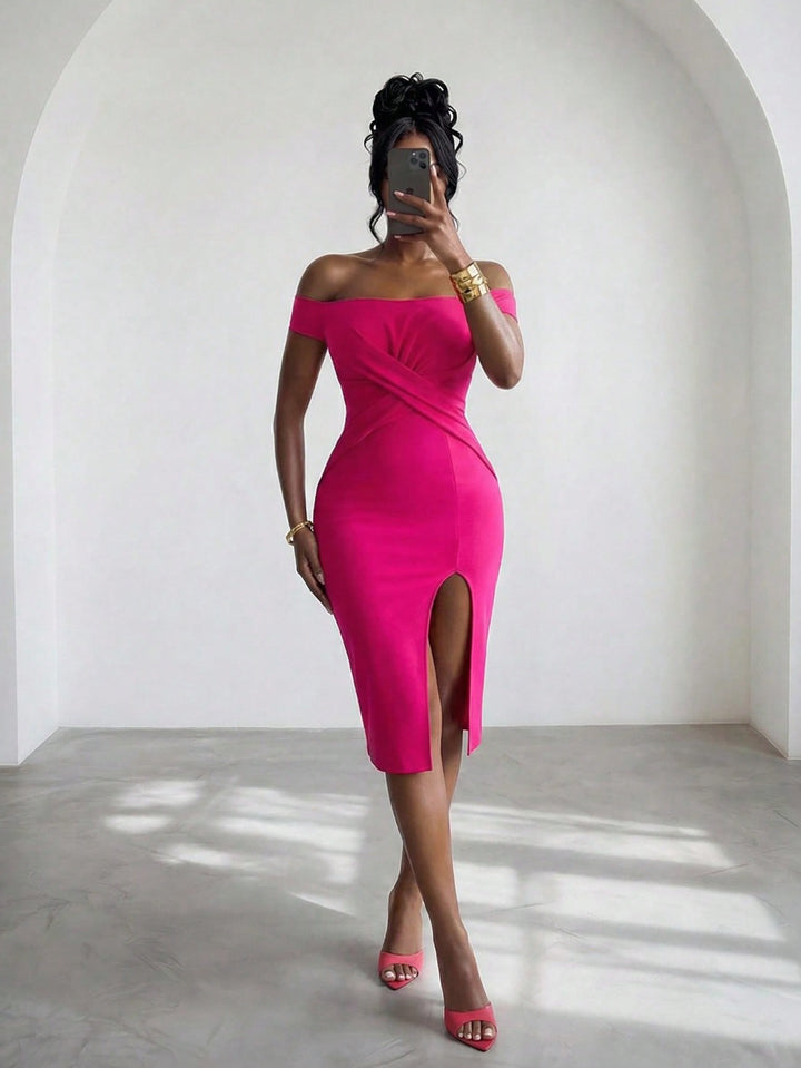 Rochie midi SHEIN, roz