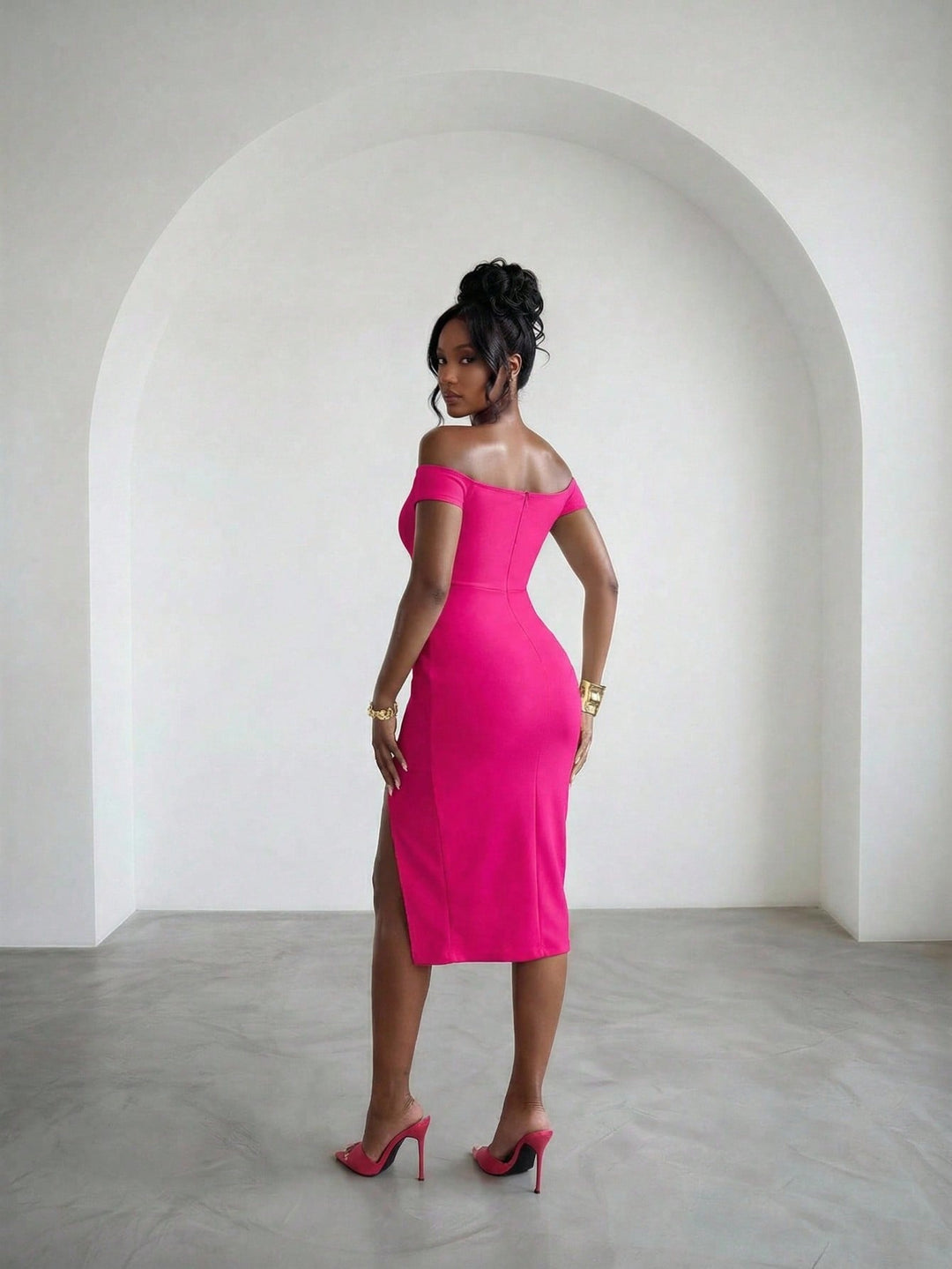 Rochie midi SHEIN, roz