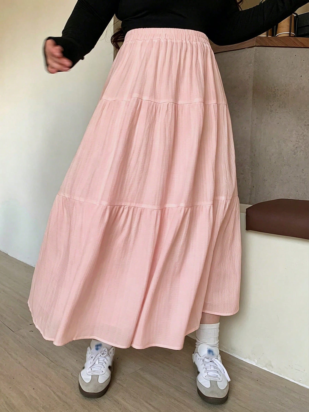 Fustă maxi SHEIN, roz