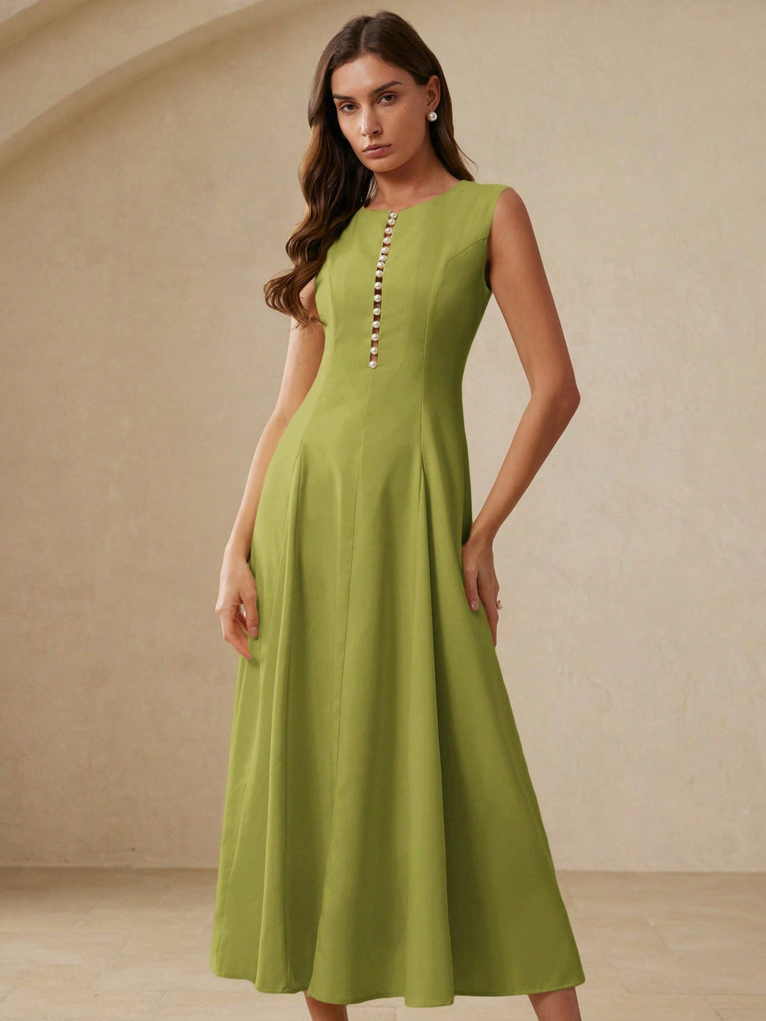 Rochie maxi SHEIN, kaki