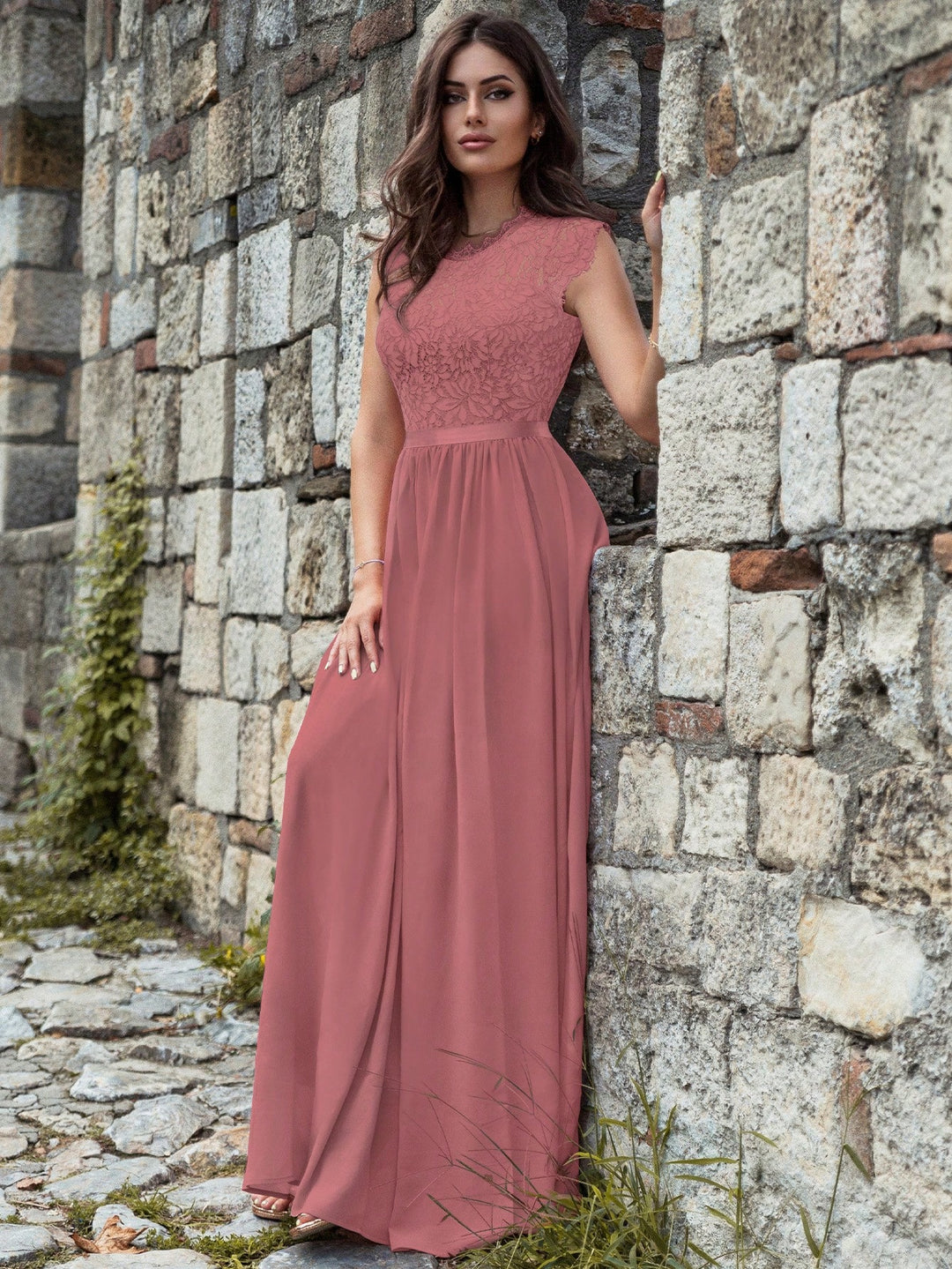 Rochie maxi SHEIN, roz