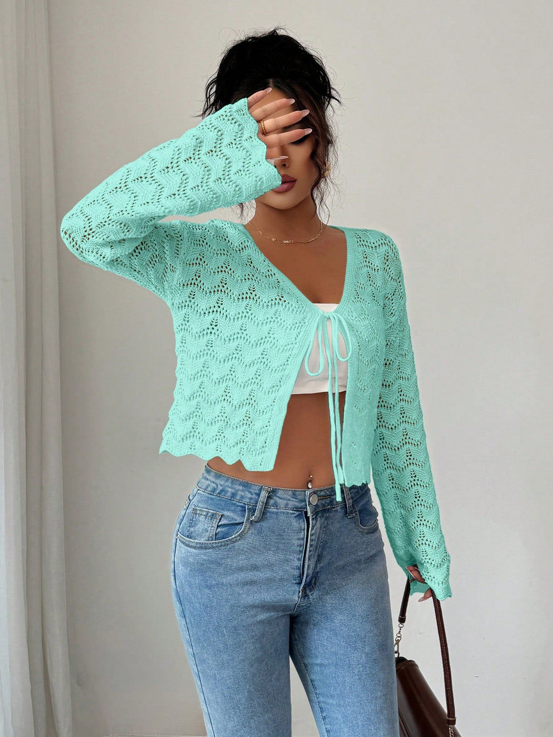 Cardigan SHEIN, turcoaz