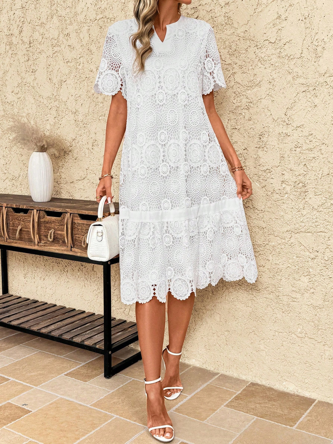 Rochie midi SHEIN, bej
