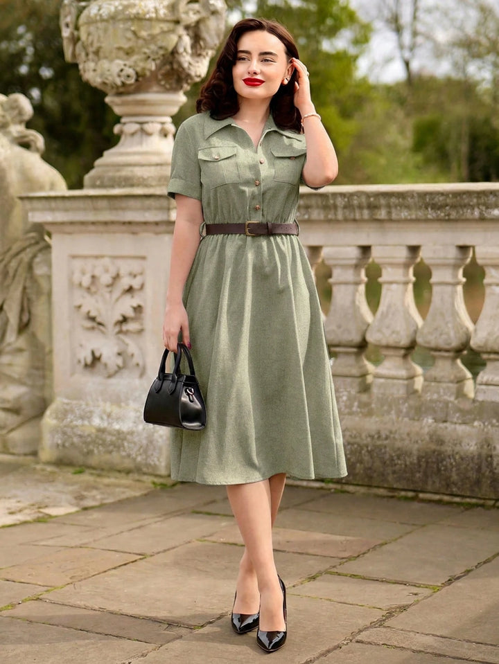 Rochie midi SHEIN, verde
