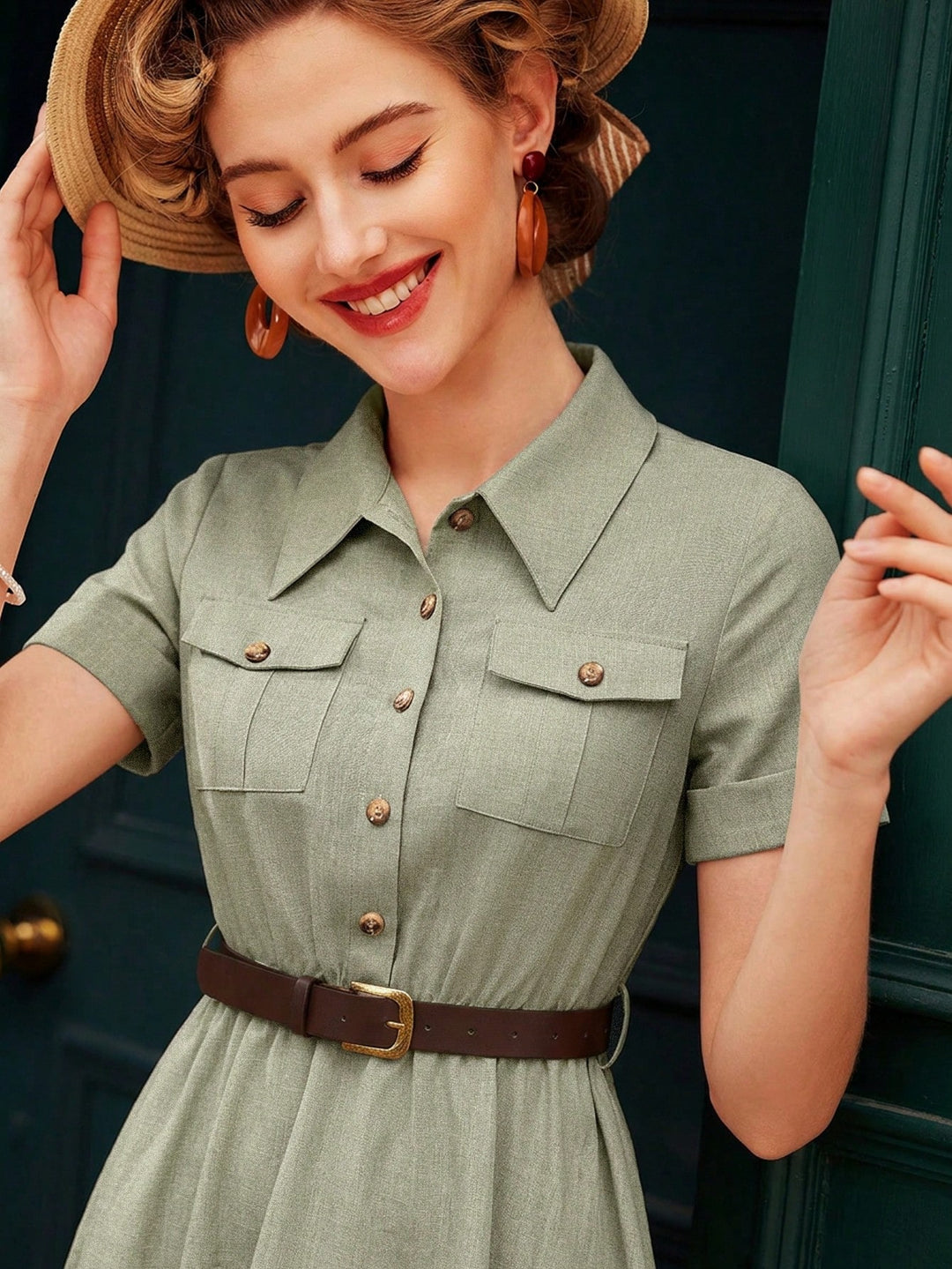 Rochie midi SHEIN, verde