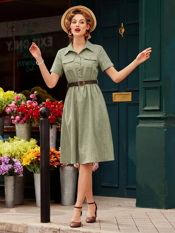 Rochie midi SHEIN, verde