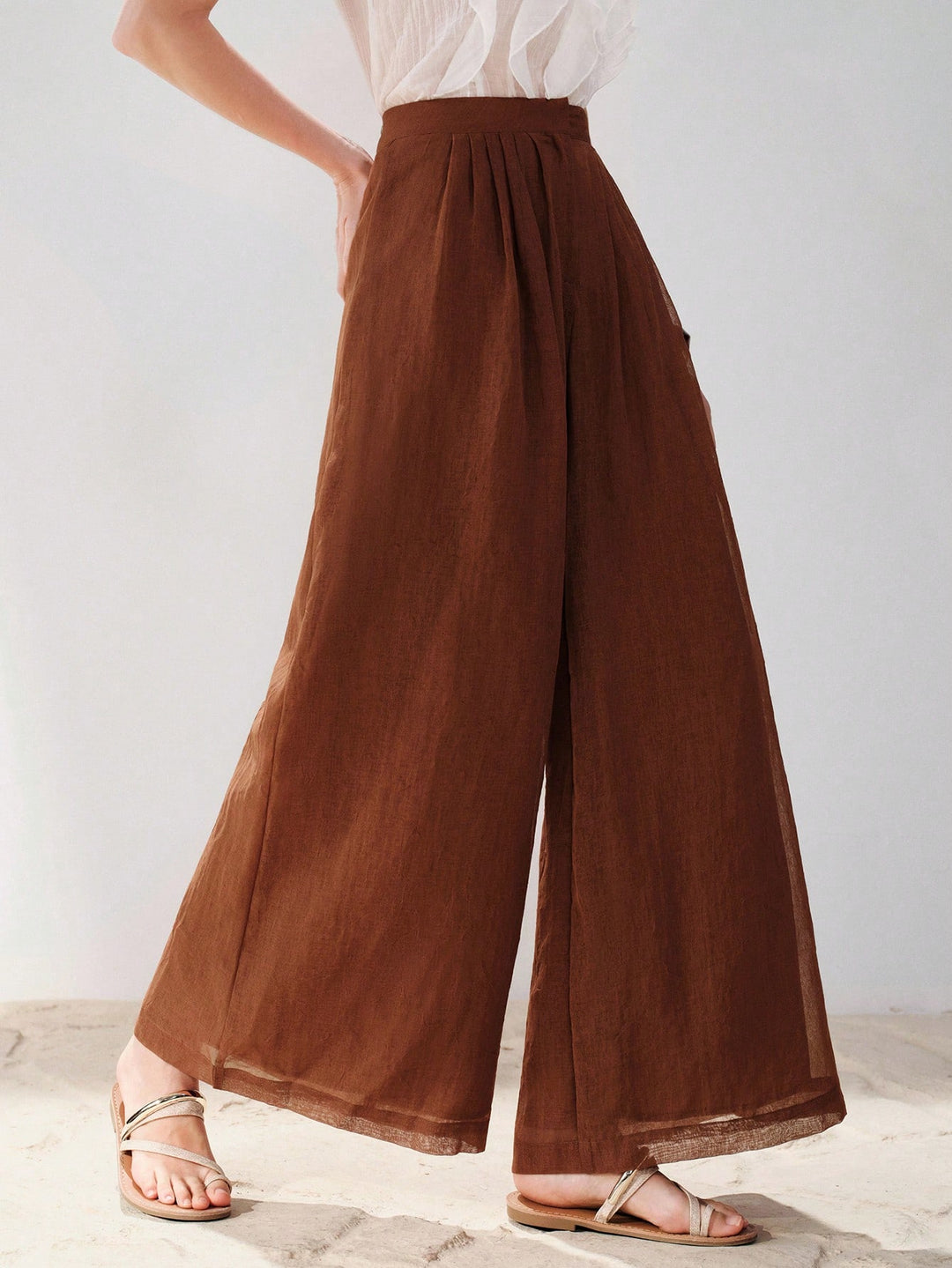 Pantaloni SHEIN, maro