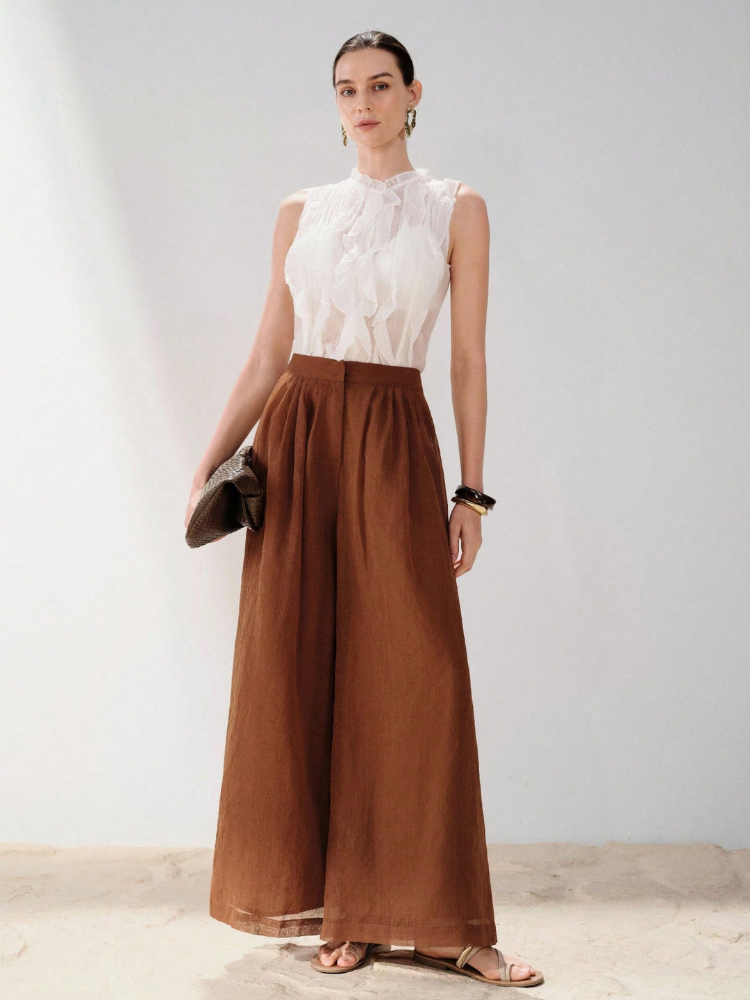 Pantaloni SHEIN, maro