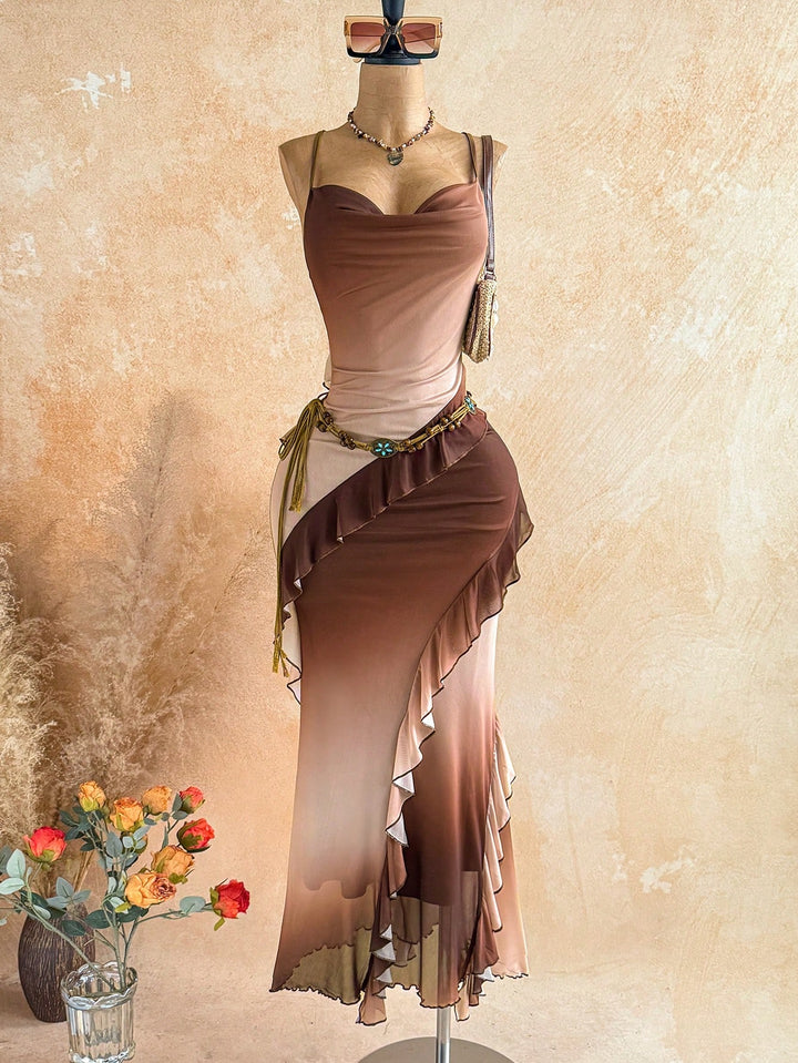 Rochie maxi SHEIN, maro