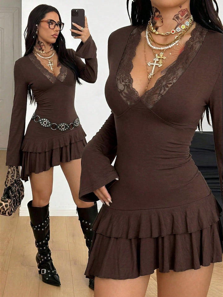Rochie mini SHEIN, maro