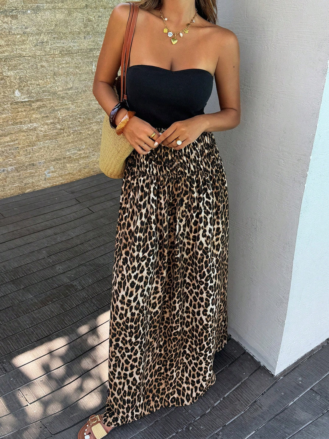 Rochie midi SHEIN, animal print