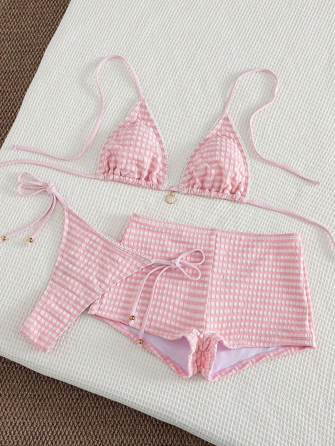 Set bikini SHEIN, roz