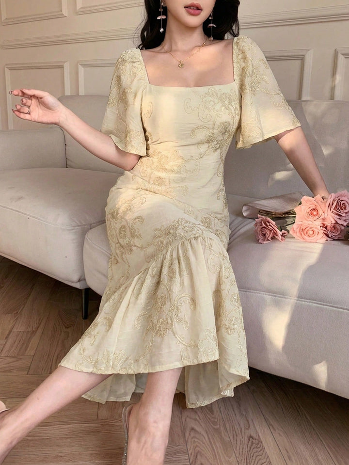 Rochie midi SHEIN, bej