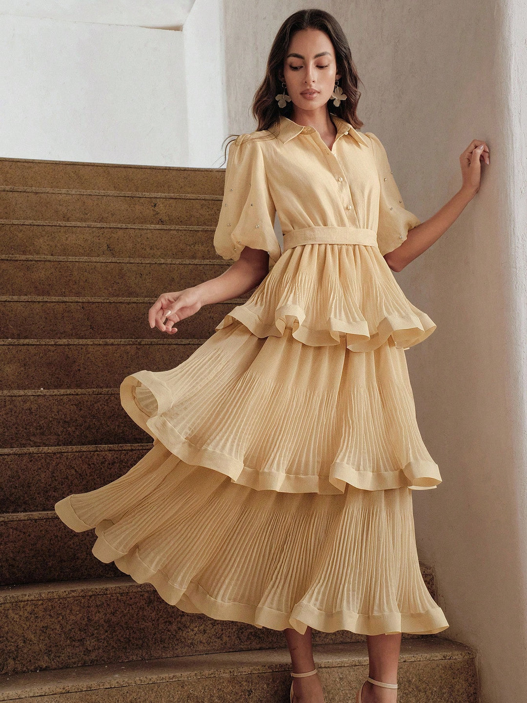 Rochie maxi SHEIN, kaki
