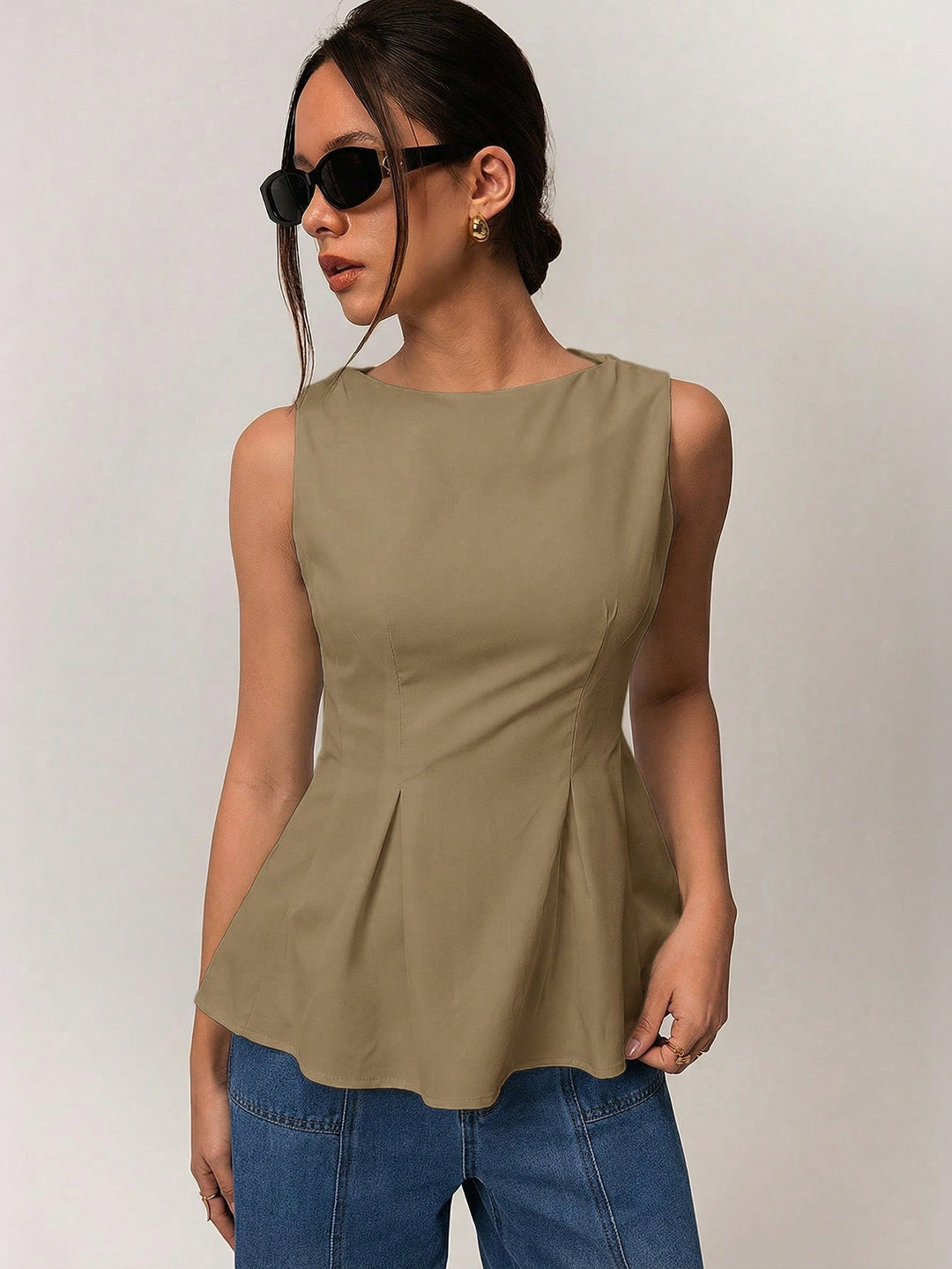Top SHEIN, kaki