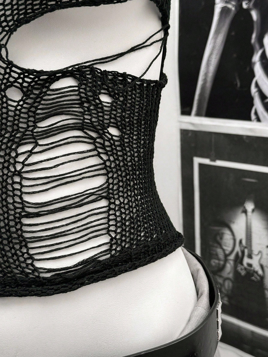 Top tricot fără mâneci SHEIN, negru