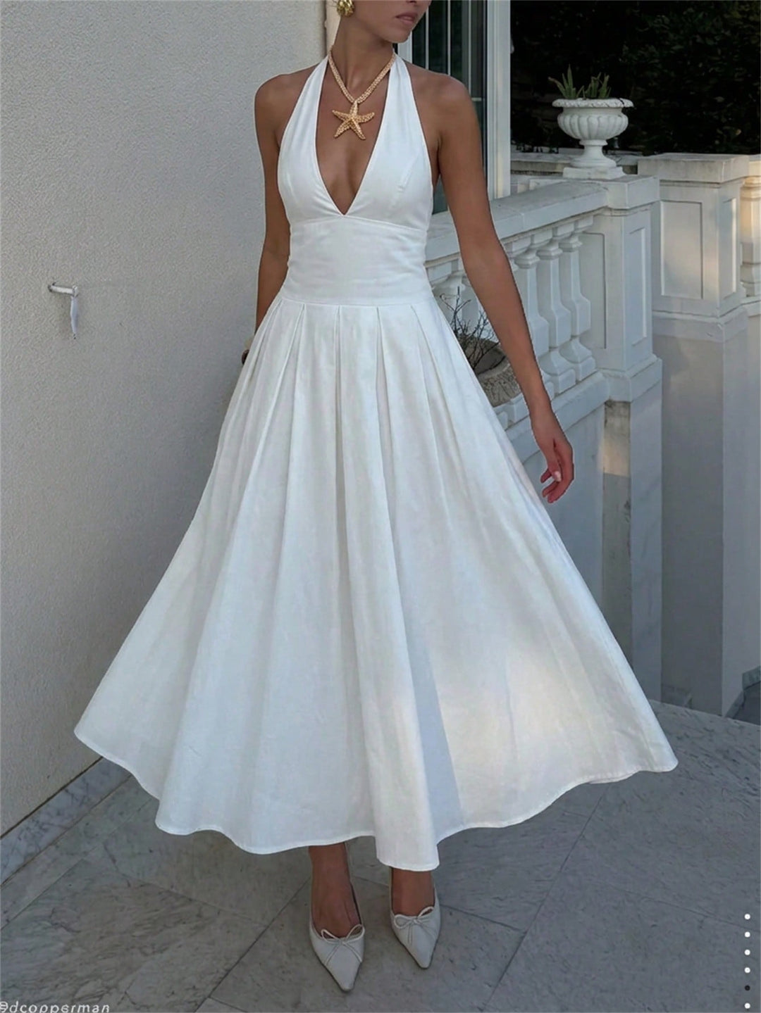 Rochie maxi SHEIN, alb