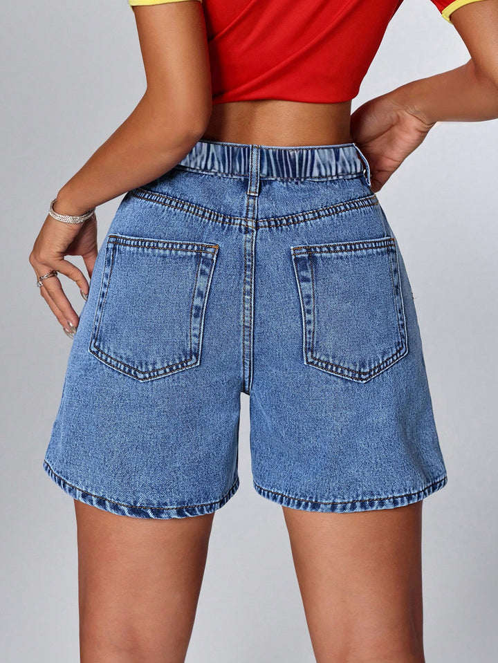 Pantaloni scurți SHEIN, albastru