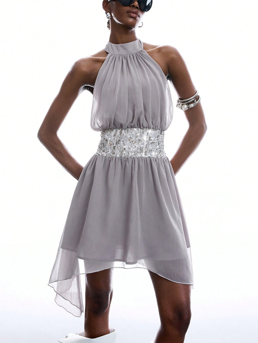 Rochie scurtă SHEIN, gri