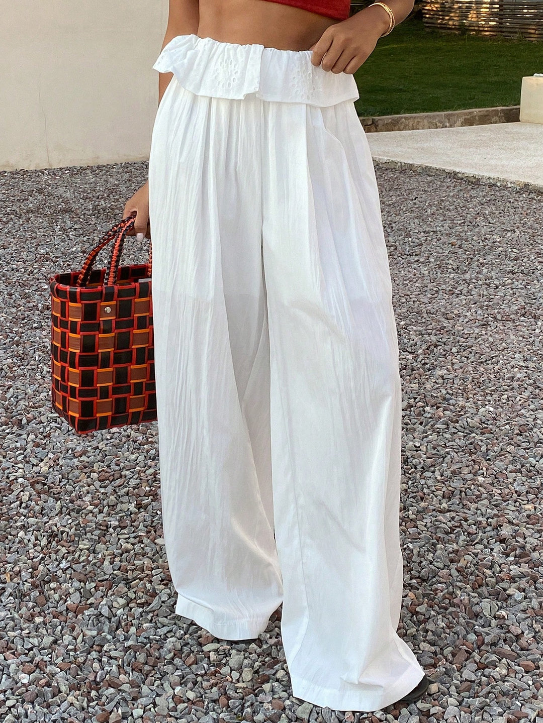 Pantaloni SHEIN, alb